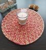 Red Cotton Round Shaped Dia 9 (Set of 4) Placemat