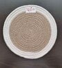 Brown & White Cotton Round Shaped Dia 9 Placemat