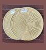 Yellow Cotton Round Shaped Dia 9 (Set of 2) Placemat