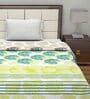 Cotton Reversible 120 GSM Floral Print Brown and Green Single Bed AC Dohar Quilt Blanket