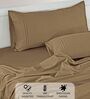 Cotton Satin Fitted Bedsheet, 60 x 78 inches, 400 Thread Count, Camel brown, Set of 1 Bedsheet with 2 Pillow Covers