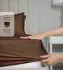 Brown 400 TC Cotton Satin Fitted Bedsheet with 2 Pillow Covers