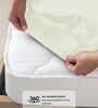Cotton Satin Fitted Bedsheet, 60 x 78 inches, 400 Thread Count, Cream, Set of 1 Bedsheet with 2 Pillow Covers