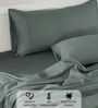 Cotton Satin Fitted Bedsheet, 60 x 78 inches, 400 Thread Count, Dark Grey, Set of 1 Bedsheet with 2 Pillow Covers