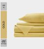 Cotton Satin Fitted Bedsheet, 60 x 78 inches, 400 Thread Count, Gold, Set of 1 Bedsheet with 2 Pillow Covers