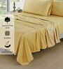 Cotton Satin Fitted Bedsheet, 60 x 78 inches, 400 Thread Count, Gold, Set of 1 Bedsheet with 2 Pillow Covers