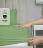 Cotton Satin Fitted Bedsheet, 60 x 78 inches, 400 Thread Count, Green, Set of 1 Bedsheet with 2 Pillow Covers