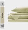 Cotton Satin Fitted Bedsheet, 60 x 78 inches, 400 Thread Count, Khaki, Set of 1 Bedsheet with 2 Pillow Covers