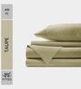 Cotton Satin Fitted Bedsheet, 60 x 78 inches, 400 Thread Count, Taupe, Set of 1 Bedsheet with 2 Pillow Covers