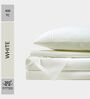 Cotton Satin Fitted Bedsheet, 60 x 78 inches, 400 Thread Count, White, Set of 1 Bedsheet with 2 Pillow Covers