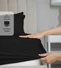 Cotton Satin Fitted Bedsheet, 72 x 78 inches, 400 Thread Count, Black, Set of 1 Bedsheet with 2 Pillow Covers