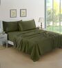 Cotton Satin Fitted Bedsheet, 72 x 78 inches, 400 Thread Count, Bottle Green, Set of 1 Bedsheet with 2 Pillow Covers