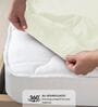 Cotton Satin Fitted Bedsheet, 72 x 78 inches, 400 Thread Count, Cream, Set of 1 Bedsheet with 2 Pillow Covers