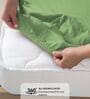 Cotton Satin Fitted Bedsheet, 72 x 78 inches, 400 Thread Count, Green, Set of 1 Bedsheet with 2 Pillow Covers