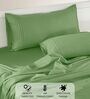 Cotton Satin Fitted Bedsheet, 72 x 78 inches, 400 Thread Count, Green, Set of 1 Bedsheet with 2 Pillow Covers