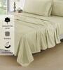 Cotton Satin Fitted Bedsheet, 72 x 78 inches, 400 Thread Count, Khaki, Set of 1 Bedsheet with 2 Pillow Covers