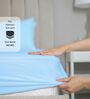 Cotton Satin Fitted Bedsheet, 72 x 78 inches, 400 Thread Count, Sky, Set of 1 Bedsheet with 2 Pillow Covers