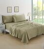 Cotton Satin Fitted Bedsheet, 72 x 78 inches, 400 Thread Count, Taupe, Set of 1 Bedsheet with 2 Pillow Covers