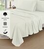 Cotton Satin Fitted Bedsheet, 72 x 78 inches, 400 Thread Count, White, Set of 1 Bedsheet with 2 Pillow Covers