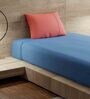 Blue Solid 144 TC Cotton Single Bed Sized Bed Sheets With 1 Pillow Cover