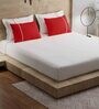 White Solid 144 TC Cotton 1 Double King Size Bedsheet with 4 Pillow Covers