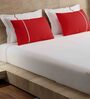 White Solid 144 TC Cotton 1 Double King Size Bedsheet with 4 Pillow Covers