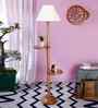 Cotton Straight Pleated Wooden Floor Lamp