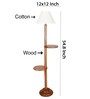 Cotton Straight Pleated Wooden Floor Lamp