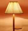 Cotton Straight Pleated Wooden Floor Lamp
