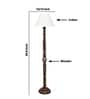 Cotton Straight Pleated Wooden Floor Lamp