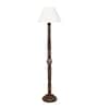 Cotton Straight Pleated Wooden Floor Lamp