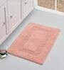 Peach Solid Cotton 32x20 Inches Super Soft Bath Mat