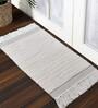 Off White Solid Cotton 32x20 Inches Super Soft Bath Mat