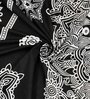 Black Abstract 120 TC Cotton Queen Sized Bedsheet with 2 Pillow Cover
