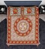Marron Traditional 120 TC Cotton Queen Sized Bedsheet with 2 Pillow Cover