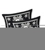 Black Abstract 120 TC Cotton Queen Sized Bedsheet with 2 Pillow Cover