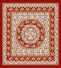Marron Traditional 120 TC Cotton Queen Sized Bedsheet with 2 Pillow Cover