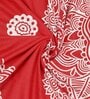 Red Abstract 120 TC Cotton Queen Sized Bedsheet with 2 Pillow Cover