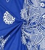 Blue Abstract 120 TC Cotton Queen Sized Bedsheet with 2 Pillow Cover