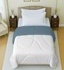 White And Light Cotton Blue Reversible Single Bed 150Gsm Comforter