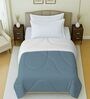 White And Light Cotton Blue Reversible Single Bed 150Gsm Comforter