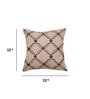 Off White Traditional Cotton 12 x 12 Inches Embroidered Cushion Cover