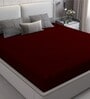 Cotts Wonder Waterproof Fitted Terry Cotton King Size (78x72) Mattress Protector In Maroon Colour