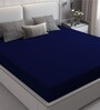 Cotts Wonder Waterproof Fitted Terry Cotton Queen Size (72x48) Mattress Protector In Blue Colour