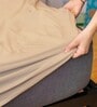 Cotts Wonder Waterproof Fitted Terry Cotton Queen Size (72x60) Mattress Protector In Beige Colour