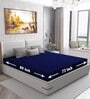 Cotts Wonder Waterproof Fitted Terry Cotton Queen Size (78x60) Mattress Protector In Blue Colour