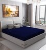 Cotts Wonder Waterproof Fitted Terry Cotton Queen Size (78x60) Mattress Protector In Blue Colour