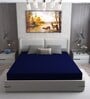 Cotts Wonder Waterproof Fitted Terry Cotton Queen Size (78x60) Mattress Protector In Blue Colour