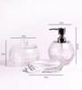 Counter Top Bathroom Accessories in Glass, Set of 3