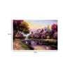 Countryside River Purple Canvas Teakwood And MDF Framed People and Places Art Print